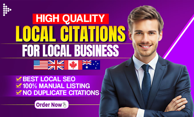 Gig Preview - Do SEO local citations manually for local business