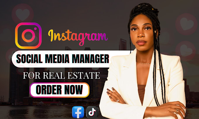 Gig Preview - Do real estate social media manager instagram organic growth