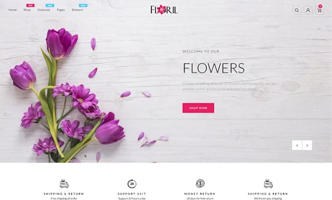 Gig Preview - Build a breathtaking, elegant shopify flower shop that blooms