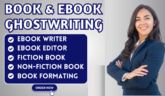 Gig Preview - Ghostwrite 50k words of any topic ebook fiction and nonfiction ghost book writer