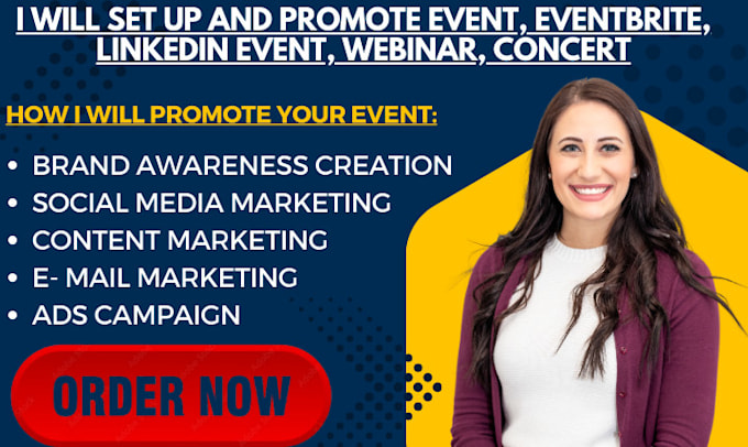 Gig Preview - Event promotion, webinar marketing concert setup service eventbrite planning,