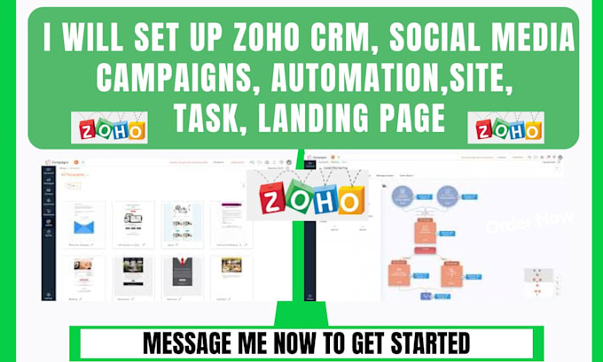 Gig Preview - Set up zoho CRM, social media, campaigns, automation, site, task, landing page