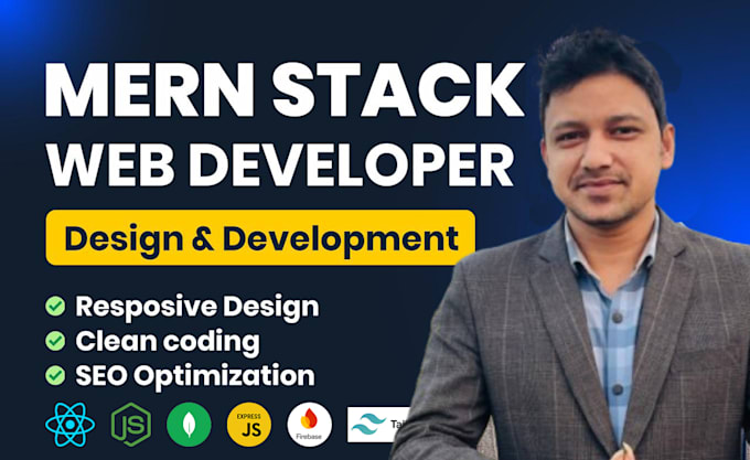 Gig Preview - Do mern stack website as mern developer with mongodb