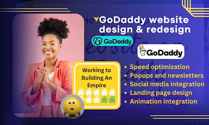 Gig Preview - Godaddy website redesign godaddy setup godaddy website builder