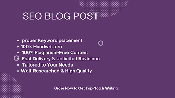 Bestseller - write SEO optimized articles and blog posts