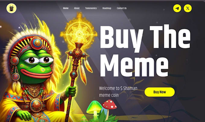 Gig Preview - Memecoin website, crypto meme coin website, pepe website