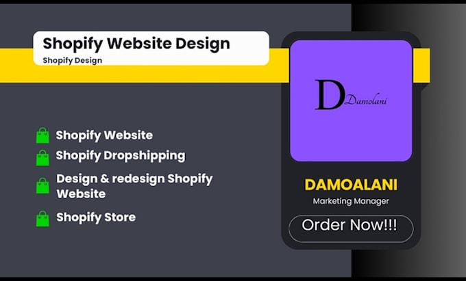 Gig Preview - Build and design your shopify store website redesign shopify dropshipping store