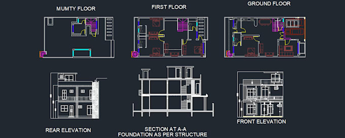 Bestseller - be your draftsman for house floor plan in autocad