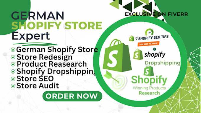 Gig Preview - Design and redesign german shopify store shopify dropshipping and website