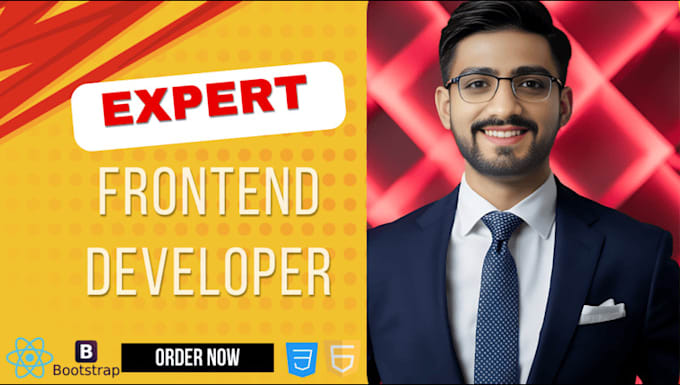 Gig Preview - Your expert frontend developer using react, nextjs, tailwind, and bootstrap