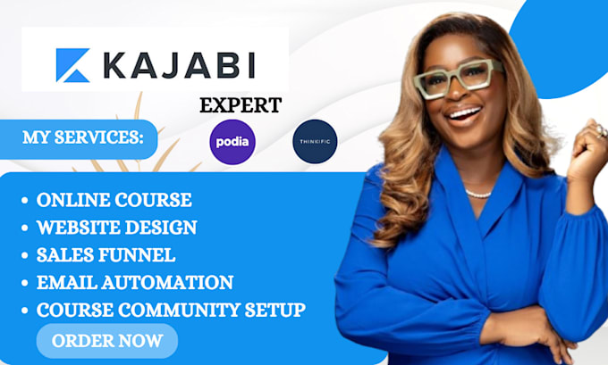 Gig Preview - Setup kajabi online course kajabi website design kajabi landing page thinkific