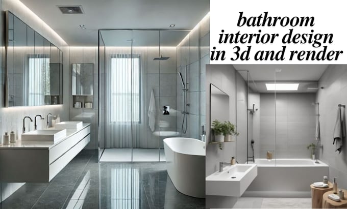 Gig Preview - Do bathroom interior design in 3d and render