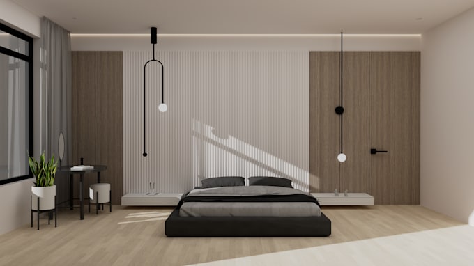 Gig Preview - Create a stunning bedroom interior with realistic 3d renders