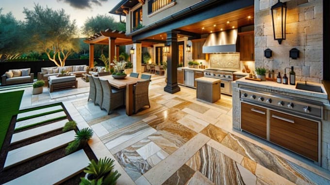 Gig Preview - Create your outdoor kitchen in 3d, with the sizes, floorplan, and appliances