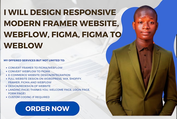 Gig Preview - Design responsive modern framer website, webflow, figma, figma to weblow