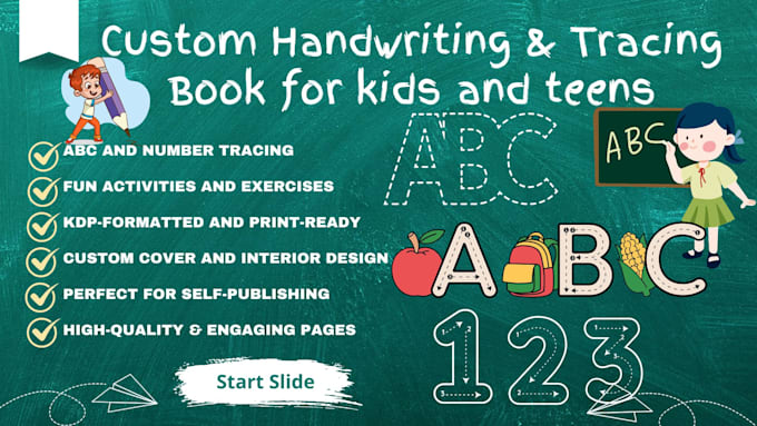 Gig Preview - Create a custom handwriting and letter tracing book for kids