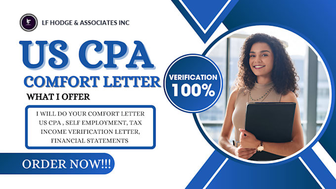 Gig Preview - Do US CPA comfort letter, income verification letter financial statements