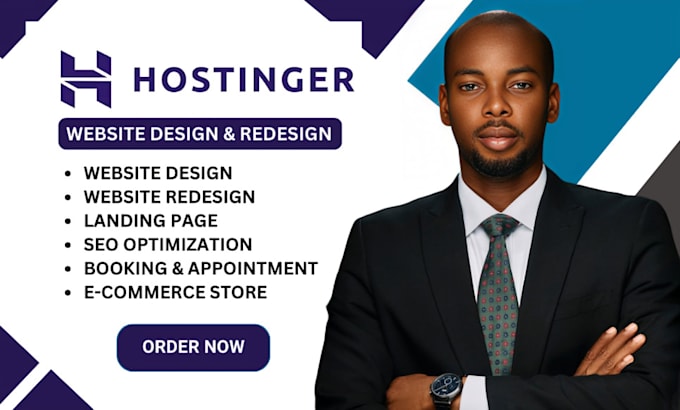 Gig Preview - Hostinger website design bluehost website design wordpress website design