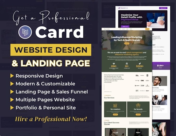 Gig Preview - Do responsive and high converting carrd landing page or carrd website