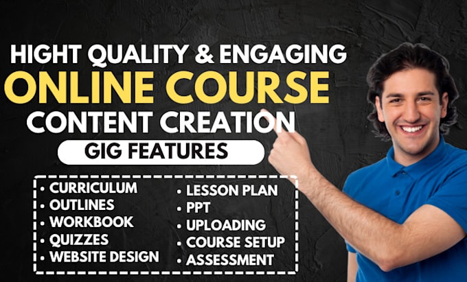 Gig Preview - Online course content, curriculum, outlines, workbook on elearning site