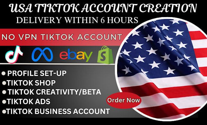 Gig Preview - Create usa tiktok account within 6 hours for beta creativity program tiktok shop