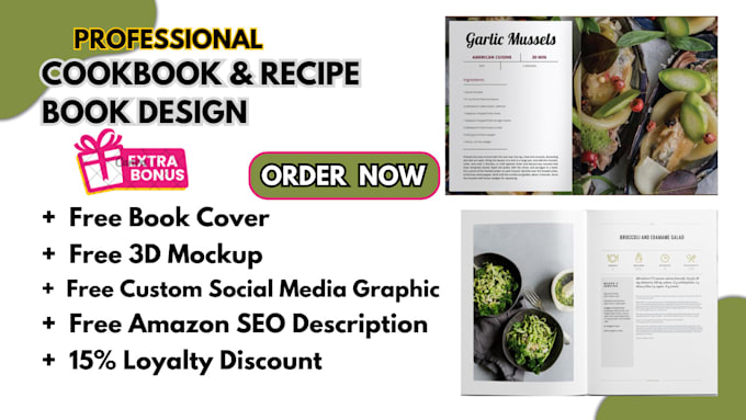 Gig Preview - Write, formatting, editing, proofreading, layout design for cookbook recipe book