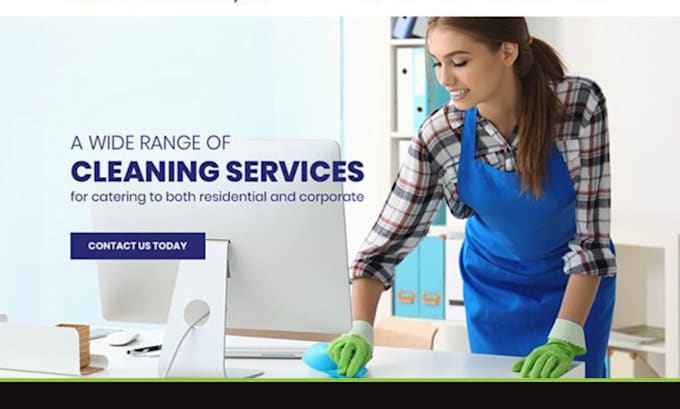 Gig Preview - Commercial cleaning website,house website, janitor website, office website