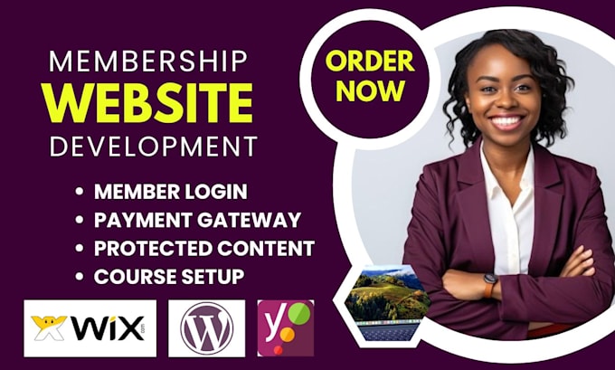 Gig Preview - Build membership and subscription website on wordpress wix membership subcriptio