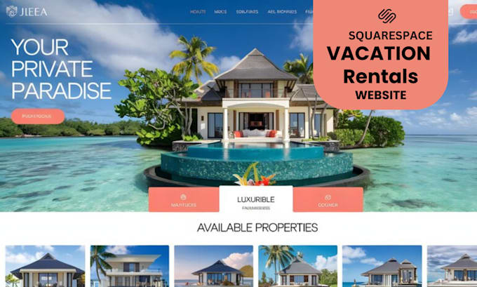 Bestseller - squarespace vacation rental website design squarespace hotel booking website