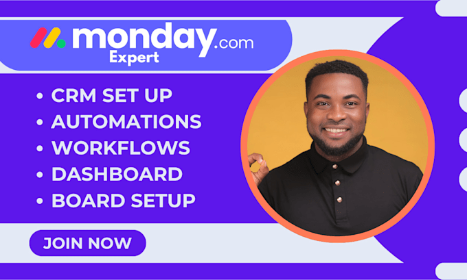 Gig Preview - Do monday crm com automation workflow dashboard integration clickup asana trello