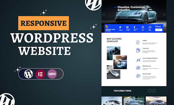 Gig Preview - Develop wordpress website design with responsive elementor web design