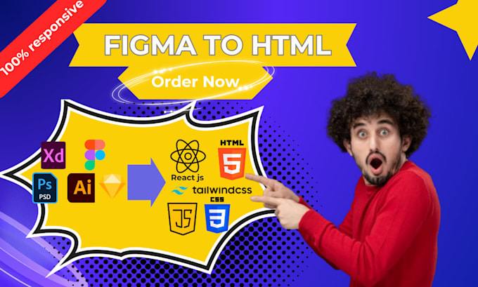 Gig Preview - Convert figma to html, psd to html, bootstrap tailwindcss, xd to html,