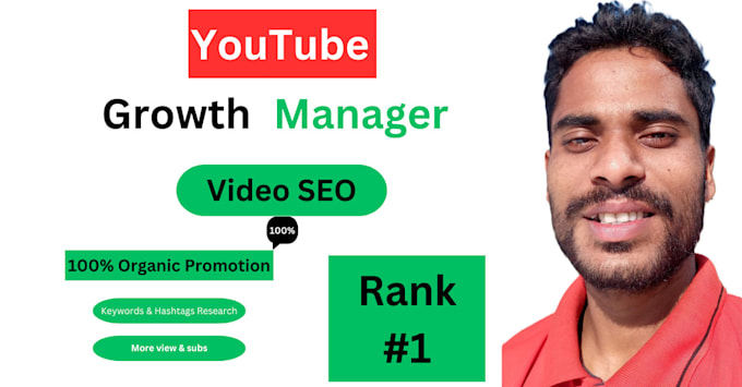 Gig Preview - Be your youtube growth and video SEO manager