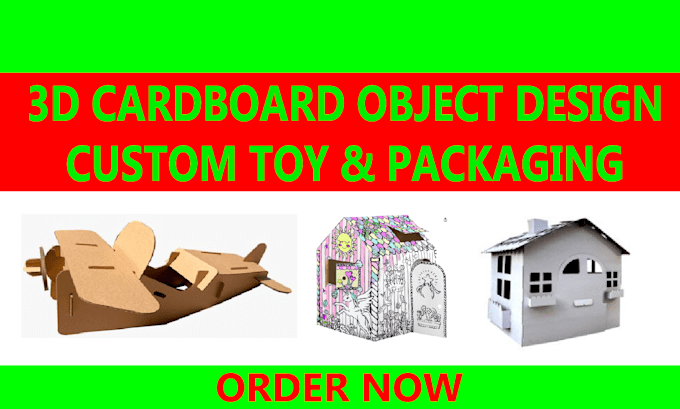 Gig Preview - Expert cardboard dieline and 3d cardboard object design custom toy and packaging