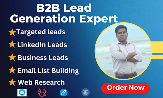 Gig Preview - Do targeted b2b lead generation, linkedin leads and collect verified email list