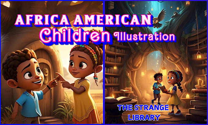 Gig Preview - Design african american 3d children illustration story book kid story book cover