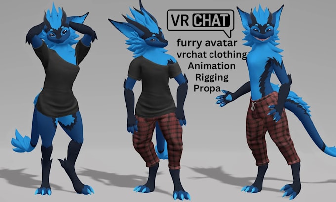 Gig Preview - Create custom furry vrchat avatar nsfw fursona vrchat vrc furry avatar vtuber