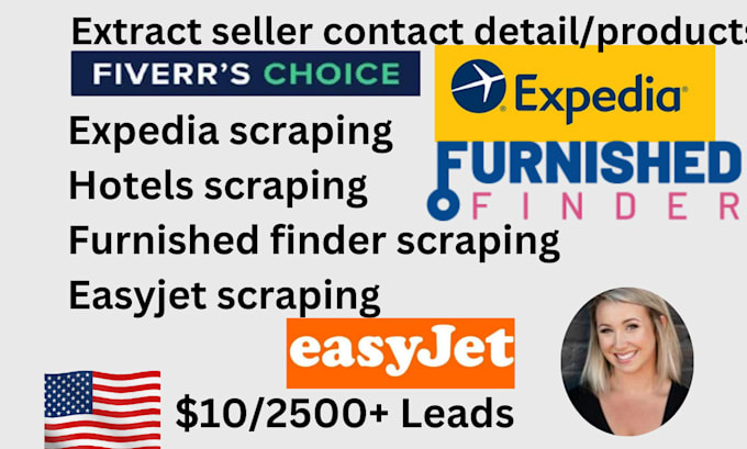 Gig Preview - Expedia scraping, hotels scraping, furnished finder scraping, easyjet scraping