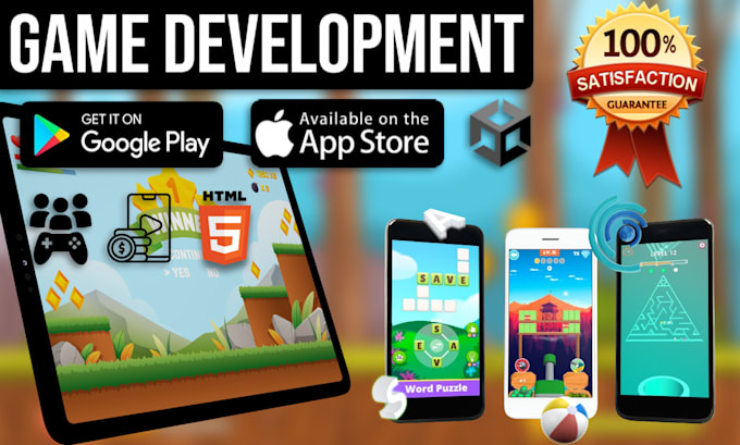 Gig Preview - Develop game in unity 3d 2d for android ios web PC