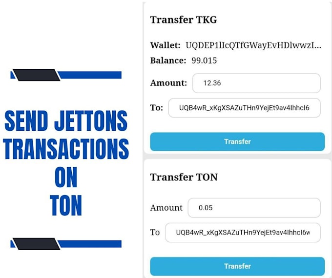 Gig Preview - Create a complete react script to send jettons transactions on ton in 24 hours