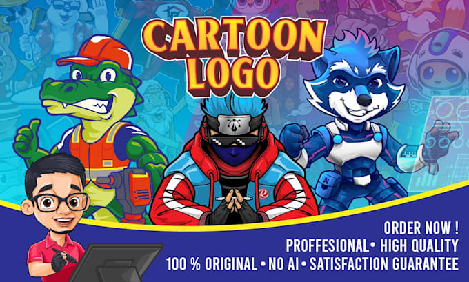 Gig Preview - Design awesome mascot logo, character, and cartoon