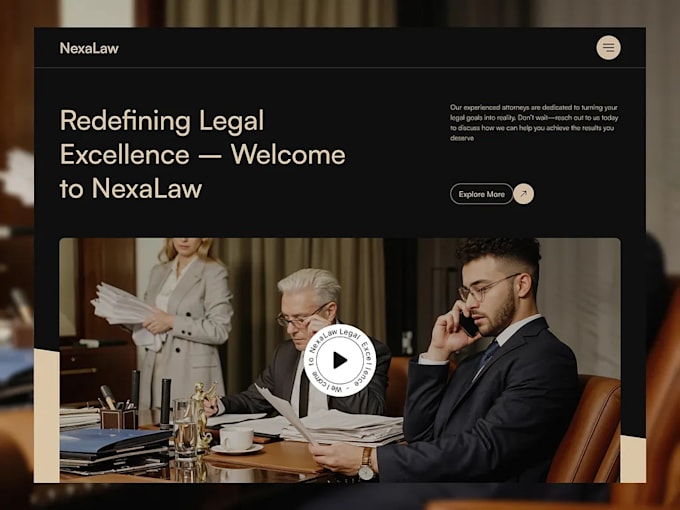 Gig Preview - Design  notary website, lawyer, attorney law firm website and landing page