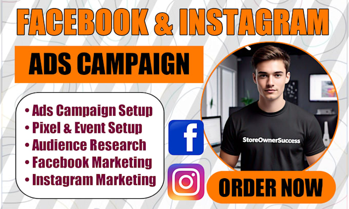 Gig Preview - Do facebook instagram ads campaign pixel event setup manager promotion marketing