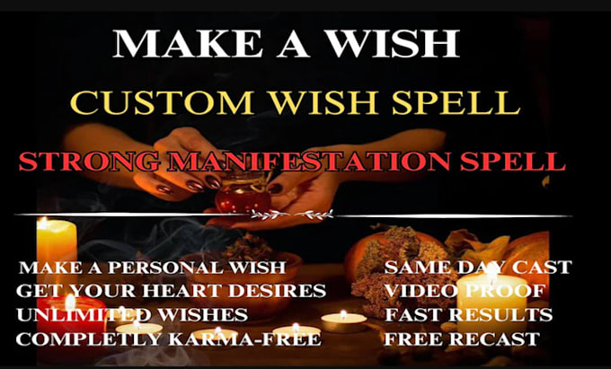 Gig Preview - Cast custom wish conjuring spell to manifest your dreams pact with djinn