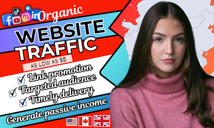 Gig Preview - Increase organic website traffic on social media, website promotion, shopify ads