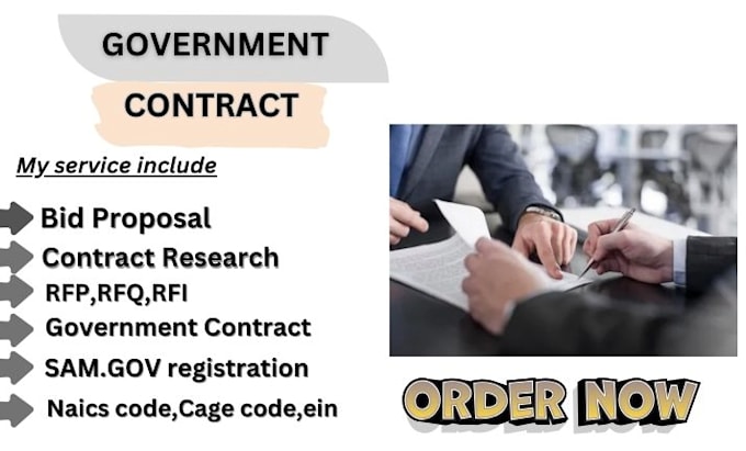 Gig Preview - Find rfp , rfq, ein , research,gov contract, cage code, naics code, bid proposal