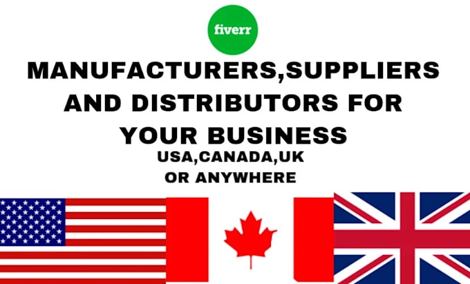 Gig Preview - Provide top manufacturers nd wholesalers list for USA,UK,can to elevate your biz