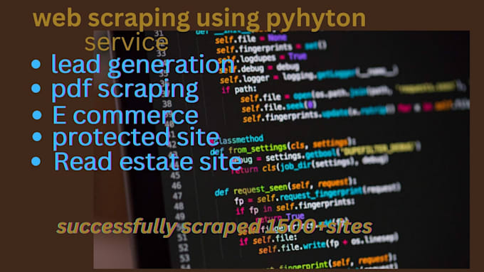 Gig Preview - Be your python developer scripting web scraping automation lead generation data