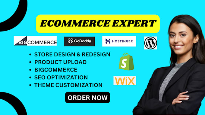 Gig Preview - Wordpress godaddy wix redesign ecommerce website shopify bigcommerce webstore