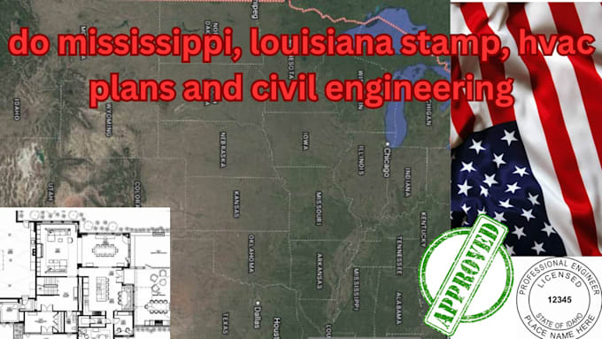 Gig Preview - Do mississippi, louisiana stamp, hvac plans and civil engineering